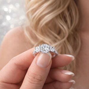 Elegant Sterling Silver Diamonique Ring